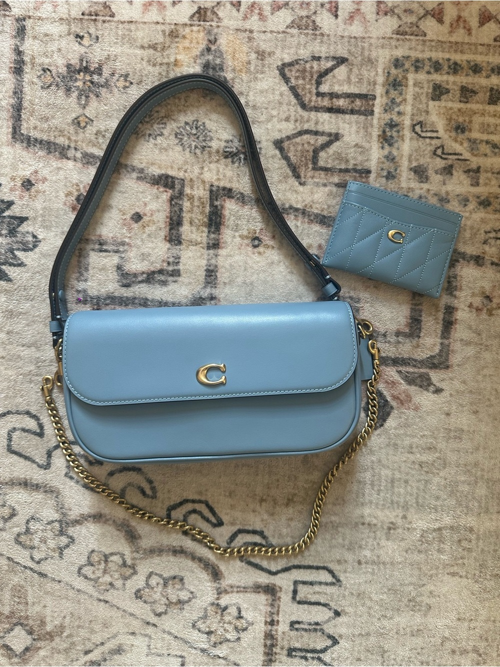 Coach Brook Flap Bag w/ wallet (Bluebell)